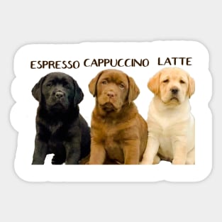 Espresso cappuccino latte cute puppy Sticker